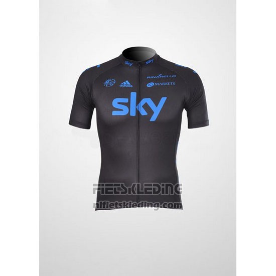 2012 Fietskleding Sky Zwart en Blauw Korte Mouwen en Koersbroek